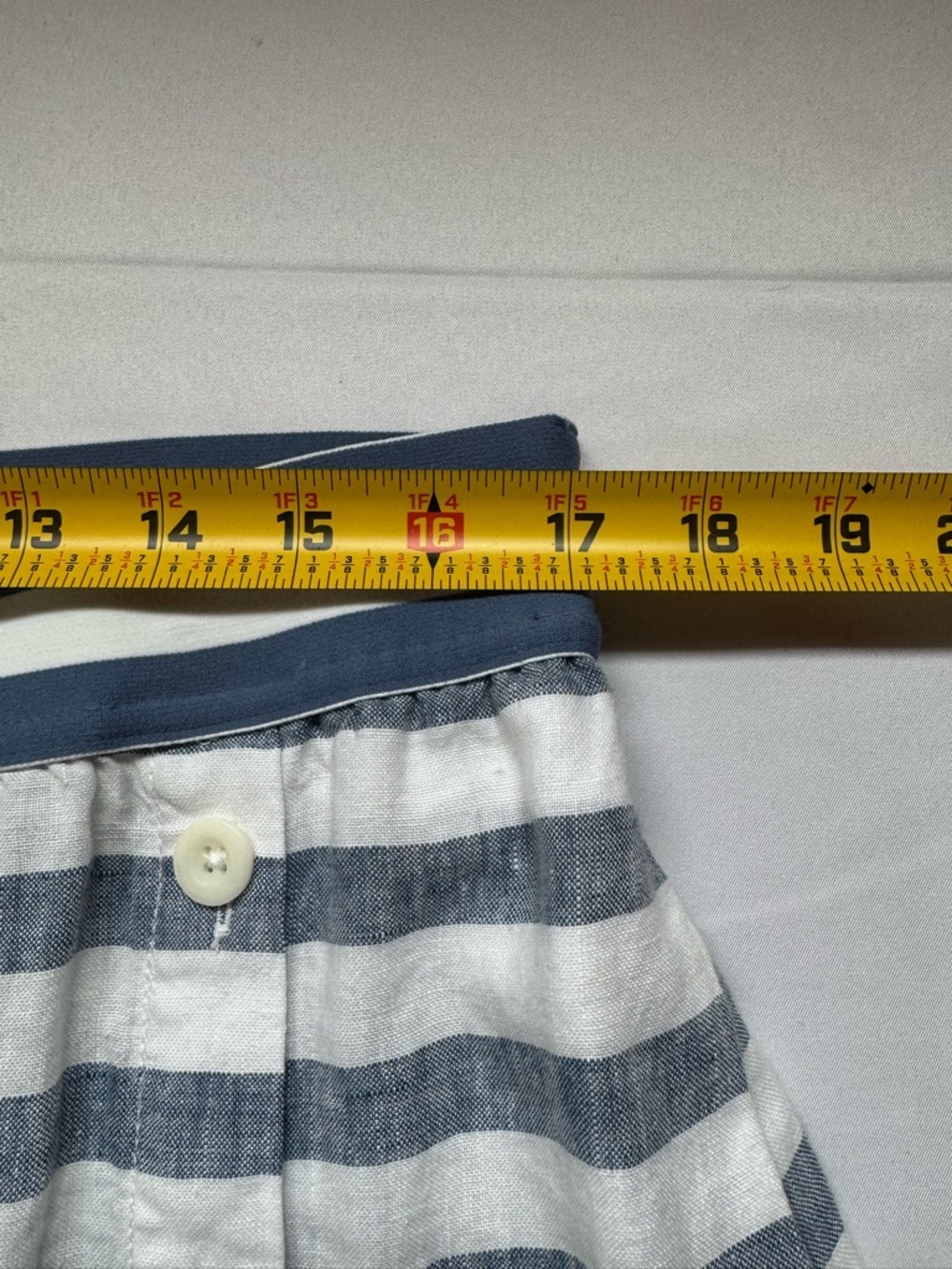 J. Jill Love Linen Seaside Striped Midi Skirt Blue White Button Side Coastal LP - Picture 8 of 9